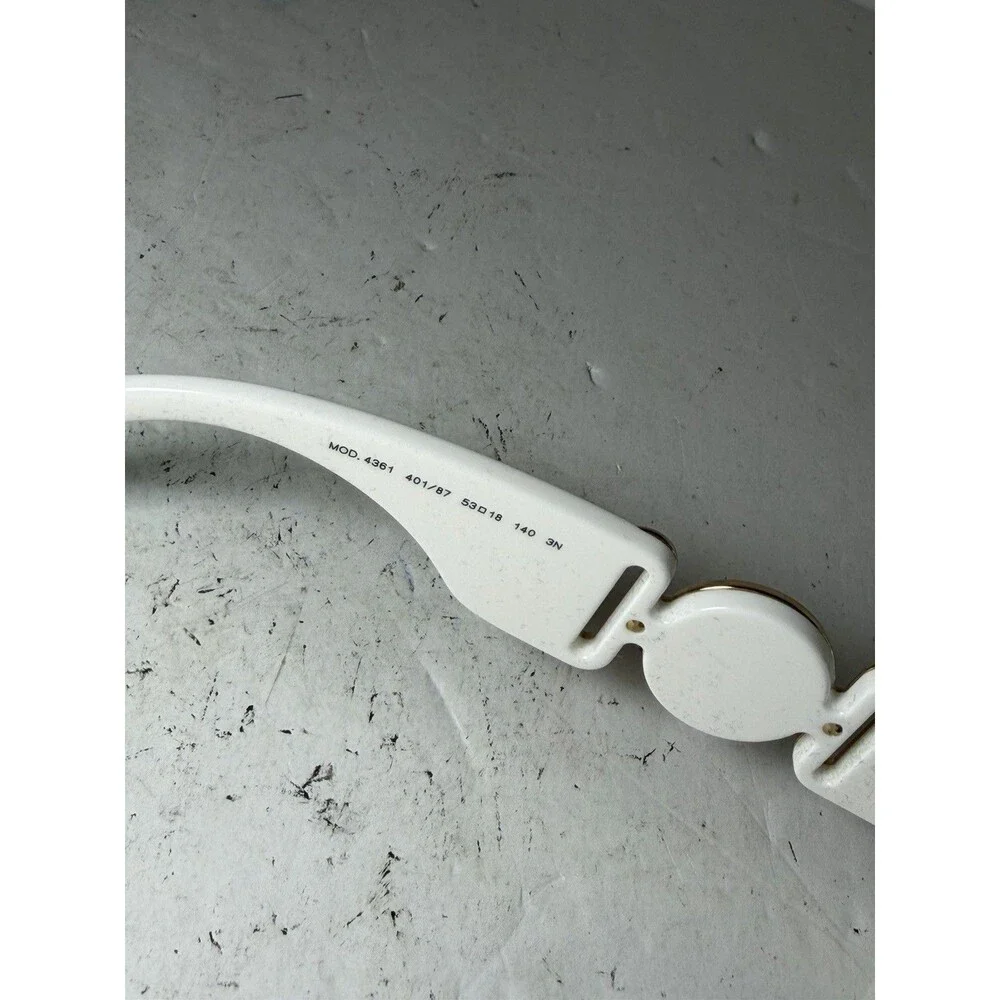 Versace White Gold Medusa Biggie Sunglasses Italy Thick Frame 53-18 w/ case
